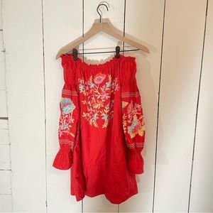 Free People Fleur du Jour Dress in Red